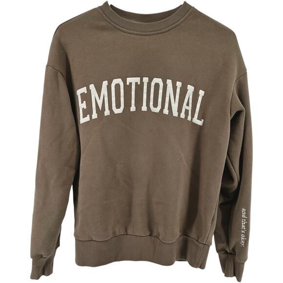 See the Way I See Emotional (and that's okay) Crewneck Sweatshirt Puff Brown S - Picture 1 of 5